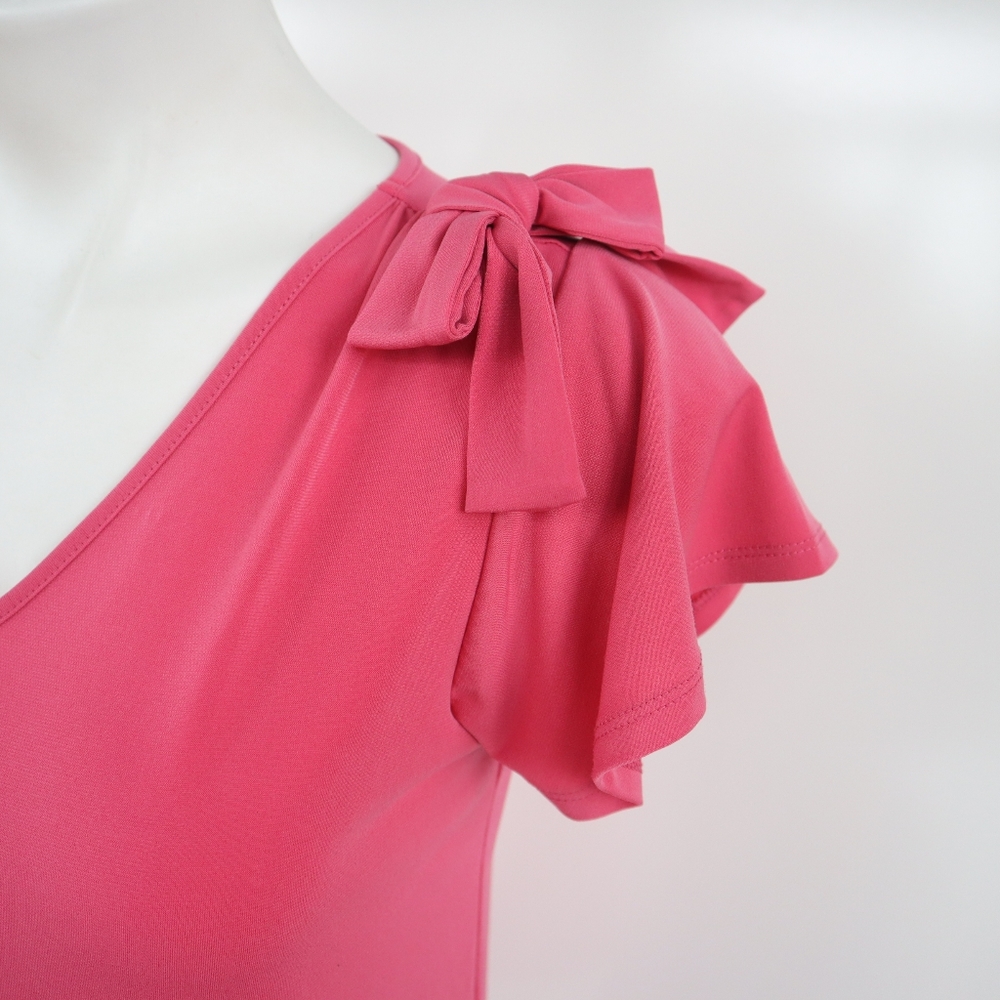 Ivanka Trump Mauve Short Sleeve w/ 1 Shoulder Bow - Picture 6 of 6